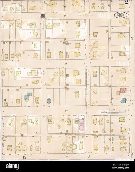 Sanborn Fire Insurance Map From Rupert Minidoka County Idaho Stock