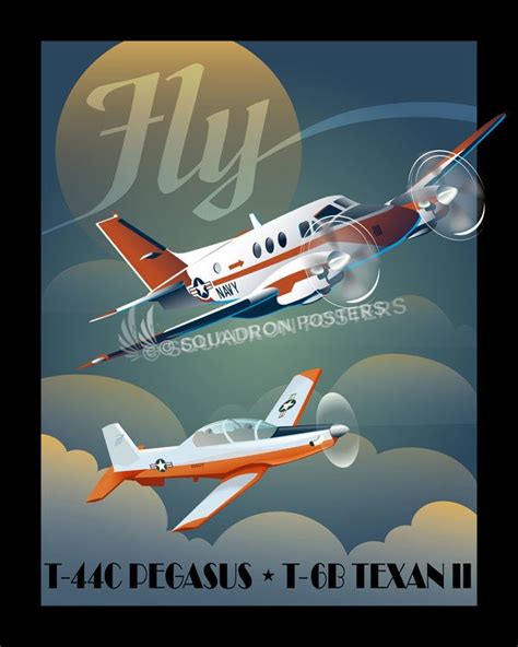 Fly T-44C and T-6B poster art - Squadron Posters