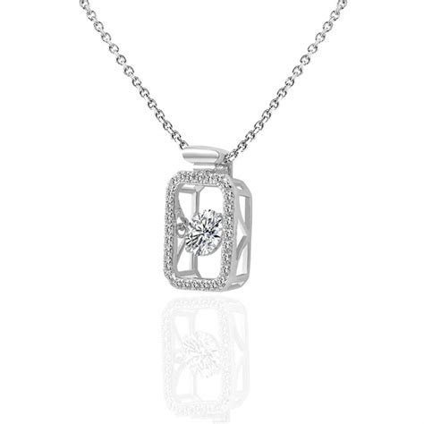 Sn Silver Moissanite Necklace Augain Gem