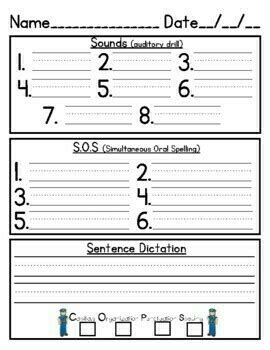 Orton Gillingham Part Drill Auditory Sos Sentence Dictation Answer