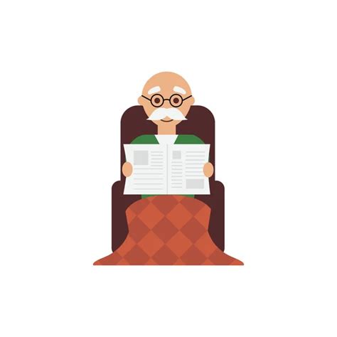 Grandfather Reading The Newspaper — Stock Vector © Photoestelar 22382523