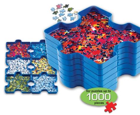 Jigsaw Puzzle Case Box 6 Stackable Sorting Trays Storage Container ...