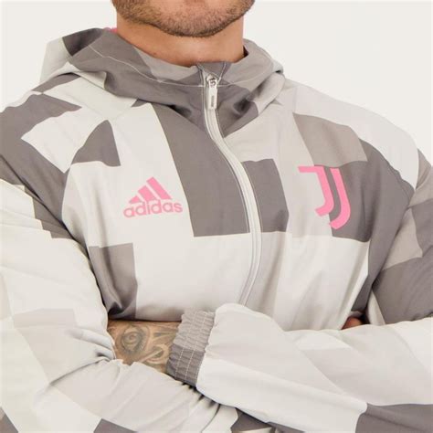 Jaqueta Corta Vento Capuz Juventus Adidas Masculina Centauro