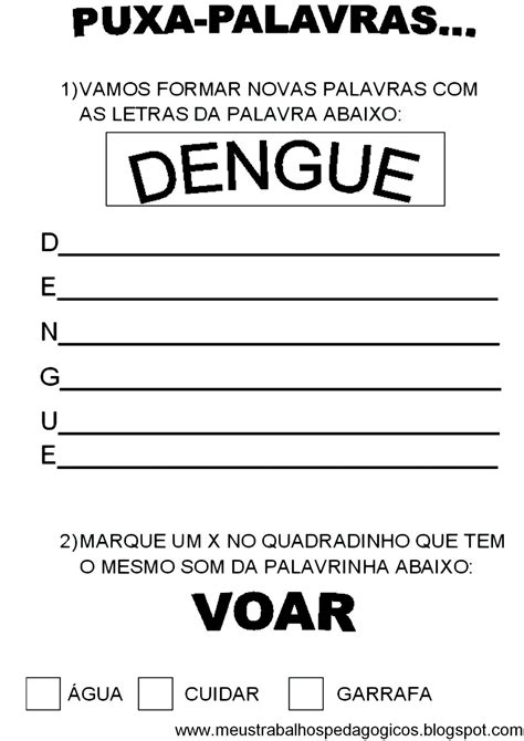 Para Todas As Crian As Atividades Sobre A Dengue