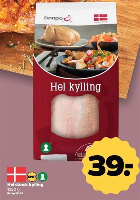 Hel Dansk Kylling 1350 G Tilbud Hos Netto