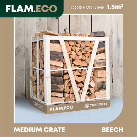 Premium Kiln Dried Beech Hardwood Logs Medium Crate