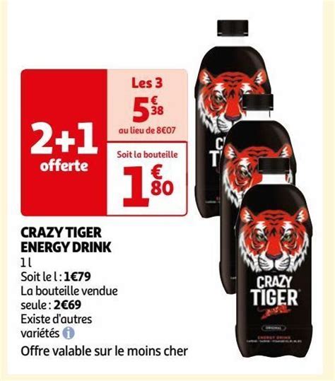 Promo Crazy Tiger Energy Drink Chez Auchan