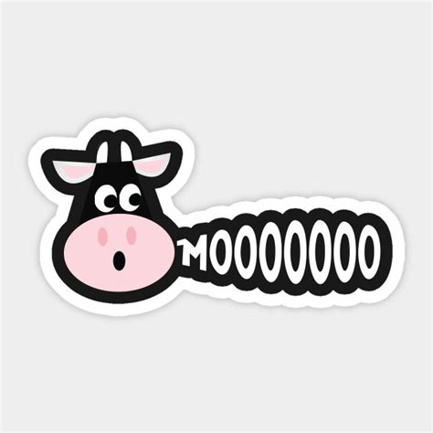 Cow Mooing Cute and Funny - Cows - Sticker | TeePublic