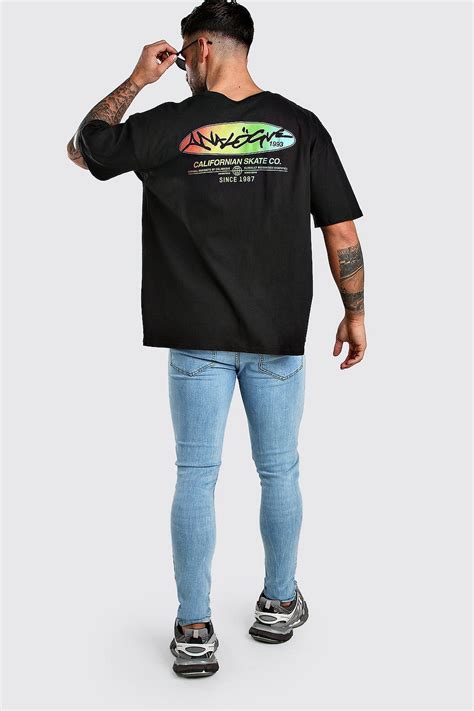 T shirt coupe oversize imprimé Californian Skate boohoo Jeans