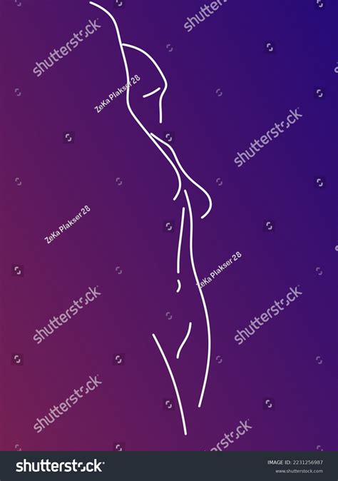 Illustration Fully Nude Skinny Girl Bare Stock Illustration 2231256987 Shutterstock
