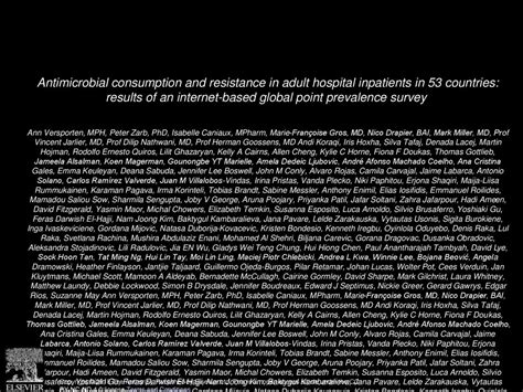 Antimicrobial Consumption And Resistance In Adult Hospital Inpatients