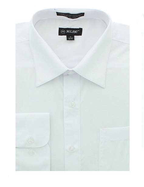 Mens Solid Color Dress Shirt