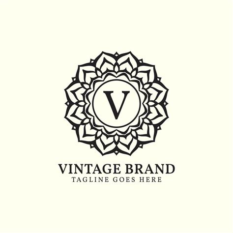 Luxurious Mandala Vintage Letter V Vector Logo Design Vector