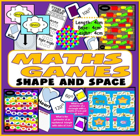 MATHS BOARD GAMES & ACTIVITIES KS2-4 SHAPES ANGLES AREA | Teaching ...