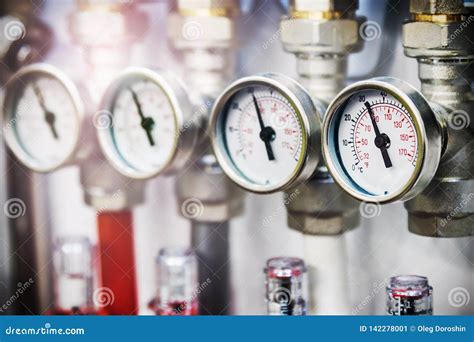 Pressure Gauge Fittings And Valve Pipes And Adapters Plumbing Fixtures Stock Image Image Of