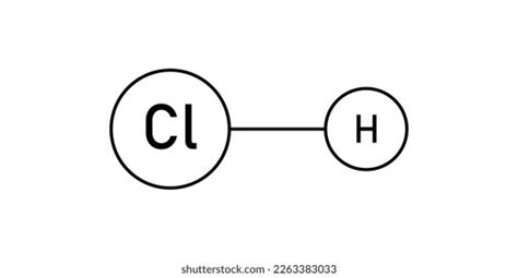 Molécula De ácido Clorhídrico Química Ilustración Vector De Stock