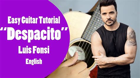 Despacito Luis Fonsi English Acoustic Guitar Tutorial Video Youtube