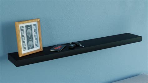 Matte Black Floating Shelf 1000x150x38mm Topshelf