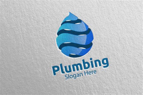 3d Plumbing Logo With Water And Fix Home Concept 17 Master Bundles