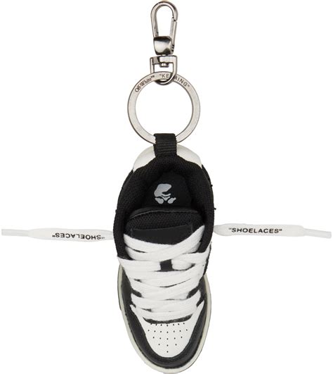 Off-White: White & Black Ooo Keychain | SSENSE UK