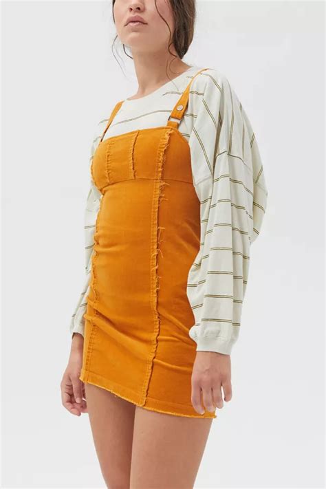 Uo Cory Corduroy Pinafore Mini Dress Urban Outfitters Canada