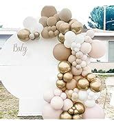 Amazon White Balloon Arch Kit SCMDOTI Double Stuffed Pearl White Nude Neutral Balloon