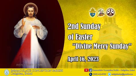 2nd Sunday Of Easter Divine Mercy Sunday April 16 2023 Youtube