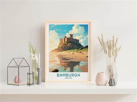 Bamburgh Castle Travel Print Wall Art Northumberland Bamburgh Etsy