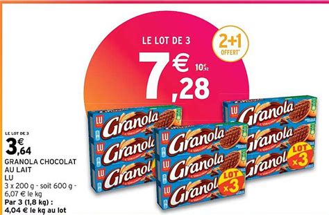 Promo Granola Chocolat Au Lait Lu chez Intermarché iCatalogue fr