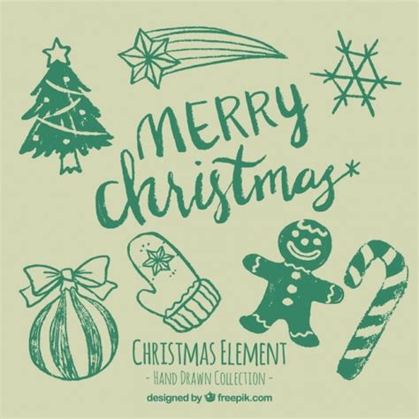 Free Vector Hand Drawn Christmas Ornaments Set