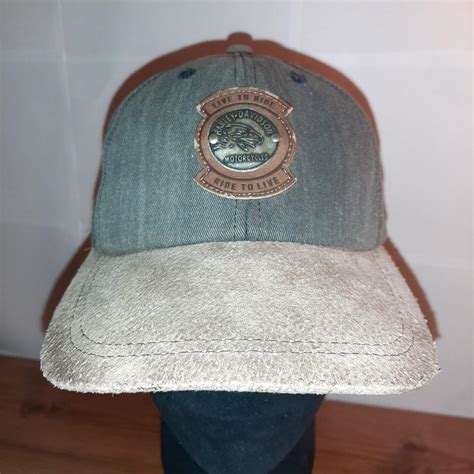 Vintage Harley Davidson Badge Hat With Harley Logo Depop