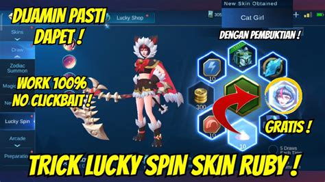 Trick Lucky Spin Skin Ruby Mobile Legends Youtube