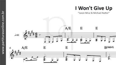 I Won T Give Up Jason Mraz Partitura Youtube