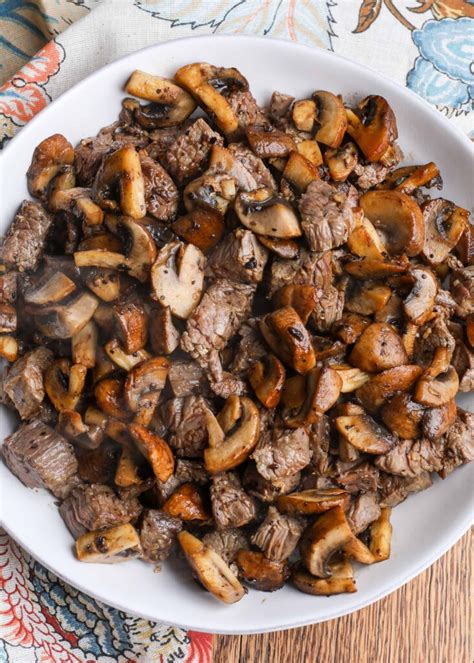 Buttered Steak Bites With Mushrooms Barefeet In The Kitchen