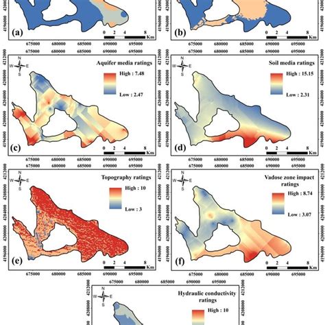 Zoning Map Of The Parameters A Depth Of Groundwater B Net Recharge Download Scientific