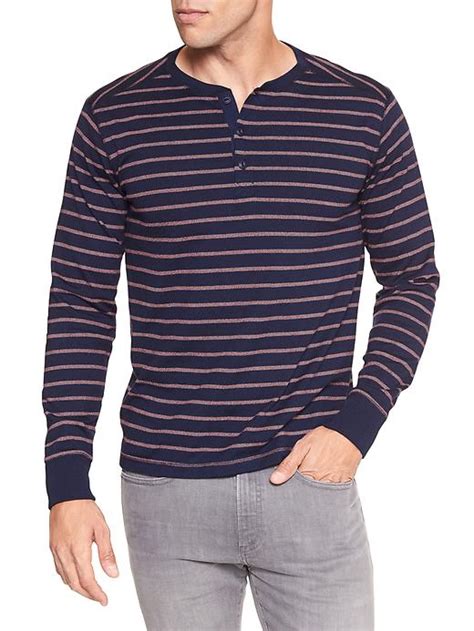 Stripe Long Sleeve Henley Gap Factory