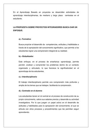 Pasos para la aplicaci ôn del proyecto integrador PDF