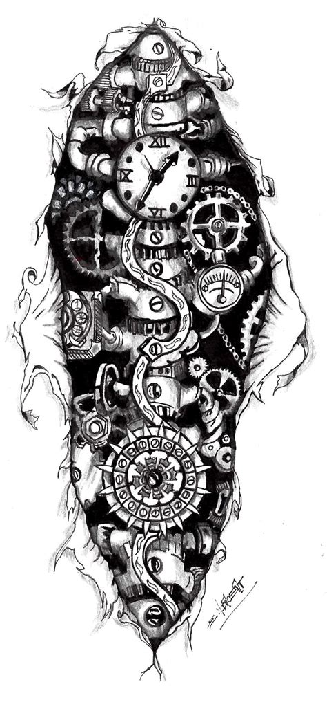 steampunk tattoo steampunk tattoo design tattoo design - stamperia mixed media stencil circuit ...