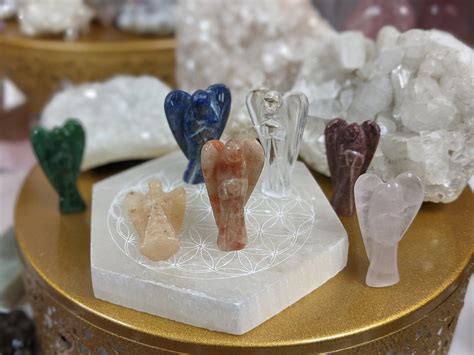 Healing Gemstone Angels Assorted Gemstone Figurines Etsy