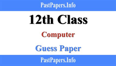 2nd Year Computer Guess Paper 2021 Past Papers