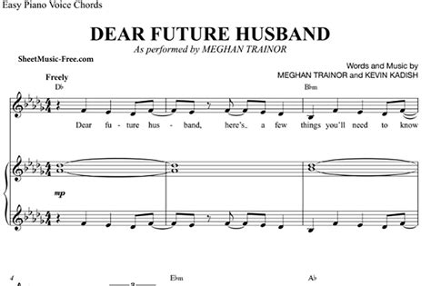 Meghan Trainor Dear Future Husband Free Sheet Music Pdf For Piano The