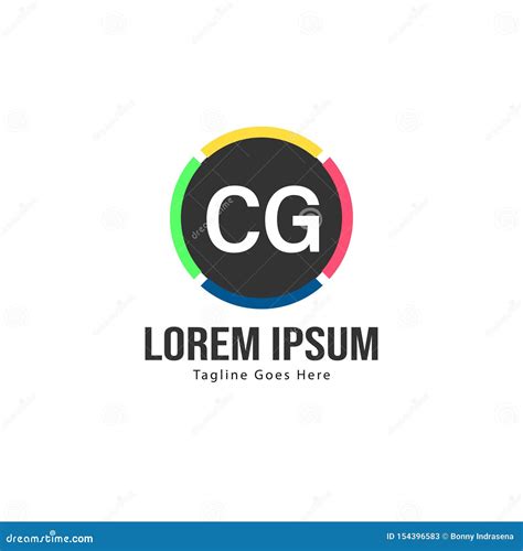 Plantilla De Logotipo De Cg Inicial Con Marco Moderno Ilustraci N