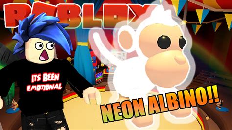 Neon Albino Monkey Pet In Adopt Me Roblox Is Amazing Youtube