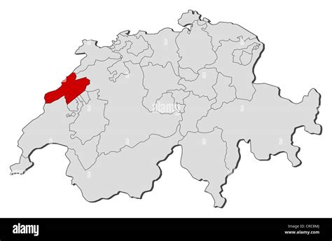 Mapa Pol Tico De Suiza Con Los Cantones De Neuch Tel Donde Est