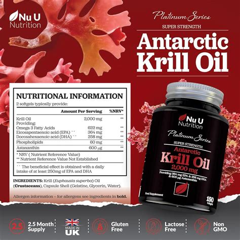 Antarctic Krill Oil Mg High Strength Softgel Capsules Omega