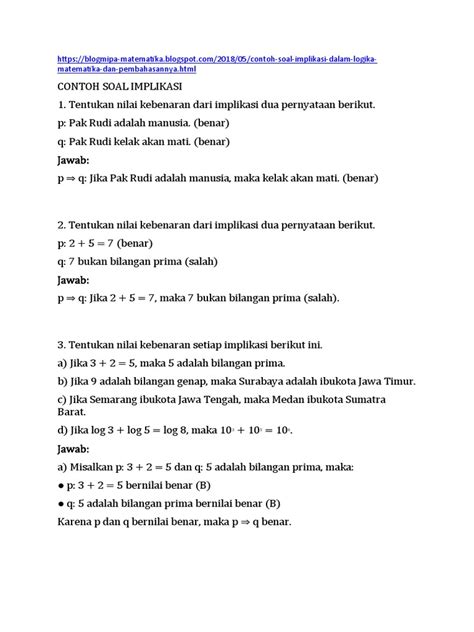 Contoh Soal Kuantor Eksistensial Jejak Belajar