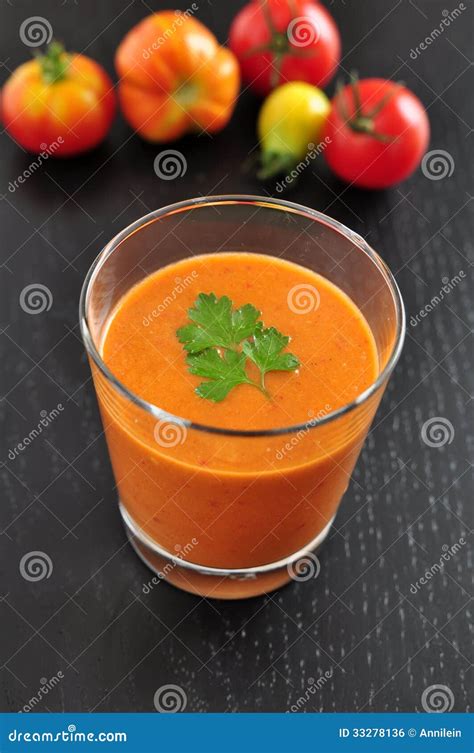 Gazpacho Sopa Fria Do Tomate Foto De Stock Imagem De Suculento