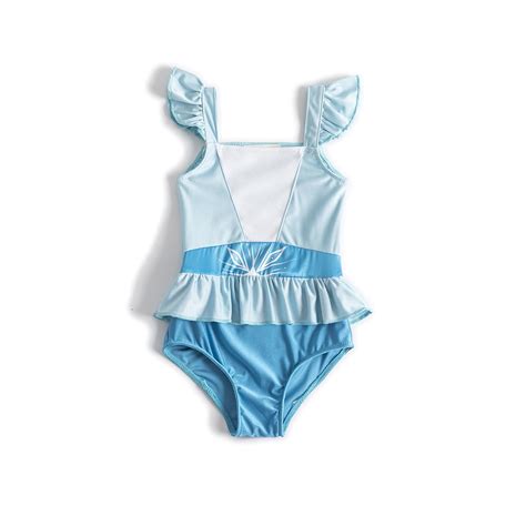 Elsa Swimsuits Girls Princess One Piece Swimsuit With Skirt Swimwear Swimming Bathing Suit Swim