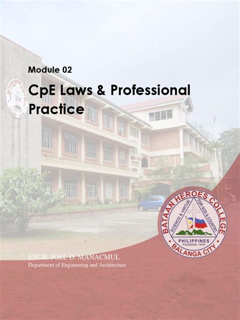 Cpe Laws And Professional Practice Module Pdf Project Management Design