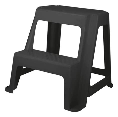 Табурет со ступенькой 48x47x41 см ударопрочный пластик цвет чёрный ...